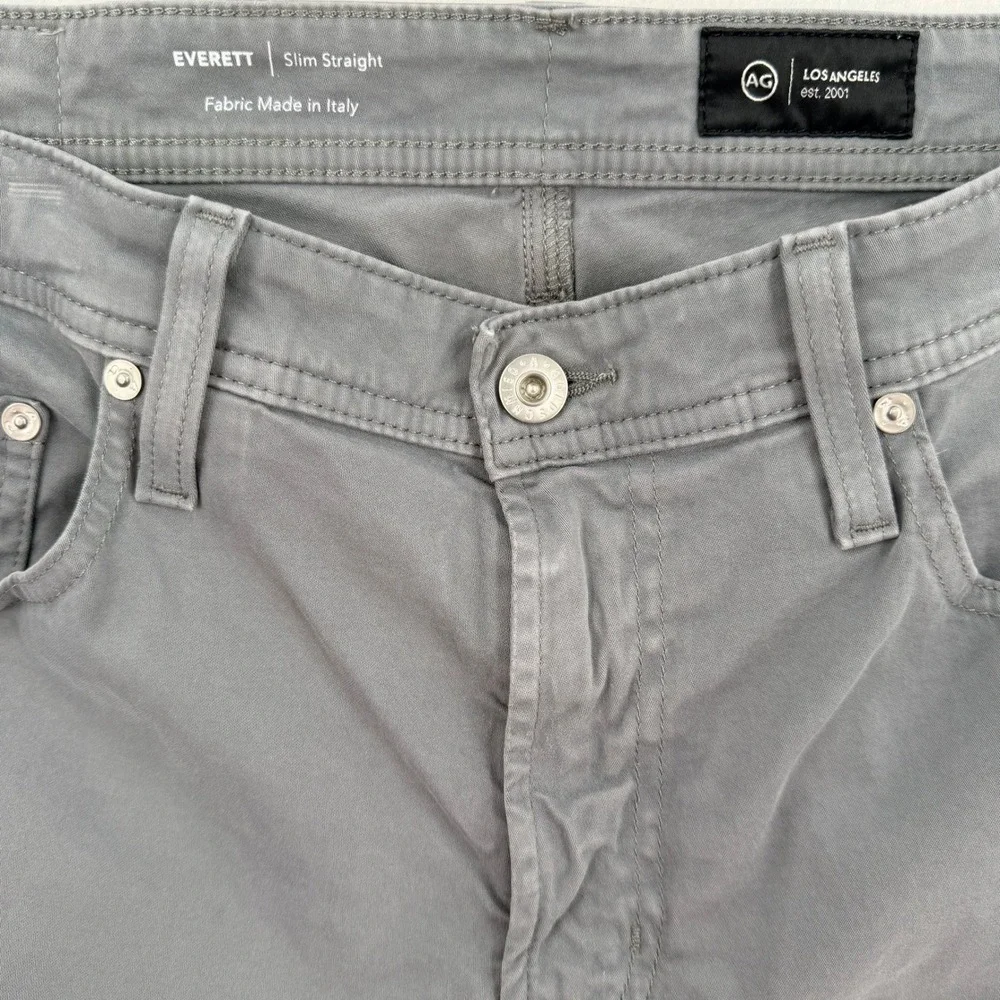 AG Adriano Goldschmied Men 34x32  Everett Slim Straight Grey Pants 1794SUDGTGY